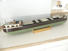 MAQUETTE BOIS BATEAU TYPE PENICHE MONTEE NON MOTORISE JOCELYNE