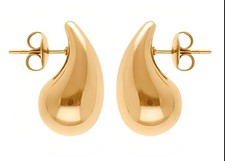 Boucles d'Oreilles - Femme - Goutte - Larme - Plaqué Or Jaune 750 - 21 x 10 mm