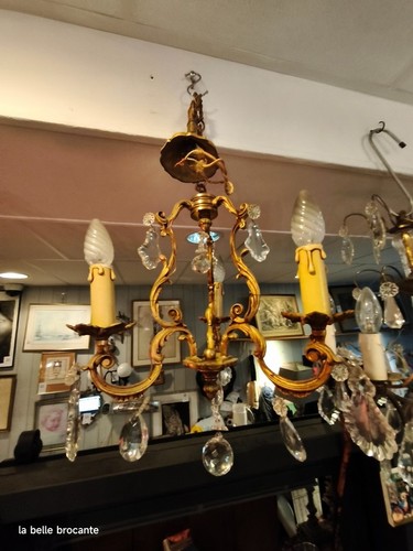 Lustre plafonnier bronze et - lustre, en