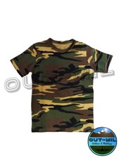 T-Shirt Manche Courte pour Enfant Bébé Coton Style Militaire Camouflage Woodland