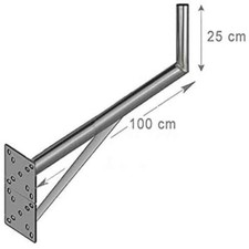 Fixation Murale L Support Antenne Et Parabole 25 X 100 cm - Déport 1 mètre