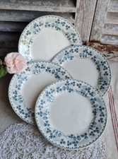 4 ANCIENNES ASSIETTES PLATES TERRE DE FER BOURGEOIS DROUOT PARIS CATINAT