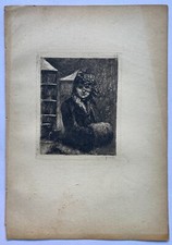 Estampe Romantique Portrait France 19E Siècle Signé