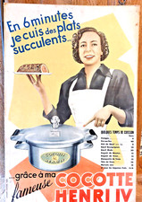 Grande Affiche carton présentoir publicitaire COCOTTE HENRI IV