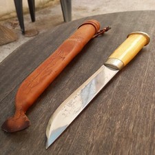 PUUKKO FINLANDAIS J.MARTIINI  LAPINLEUKU Manche en Bois avec Fourreau en Cuir 