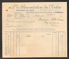 POITIERS (86) EPICERIE en gros "ALIMENTATION DU POITOU" en 1912