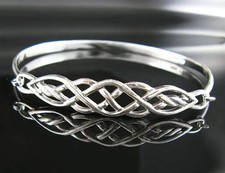 Irlandais Noeud Celtique Bracelet 7.75 " 14K or Blanc Sur Largeur: 9.5mm Femme