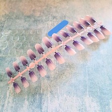 Kit de Faux Ongles Dégradé Rose-Pourpre avec Onglier, Adhésifs & Lime