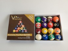Billes billard Ventura 57,2 mm Set complet 16 balles Pool US boîte Bon état ++