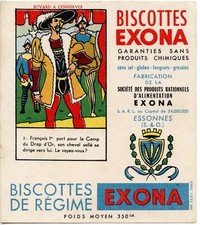 BUVARD PUBLICITAIRE BISCOTTES EXONA / FRANCOIS 1° 