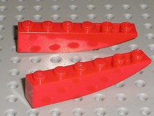 2 x LEGO Red slope brick ref