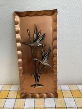 Ancienne Plaque Décorative Cadre Cuivre Et Decor Canard Deco Rétro