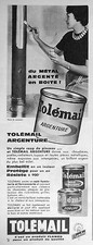 PUBLICITÉ 1960 TOLÉMAIL ARGENTURE MÉTAL ARGENTÉ EN BOITE POUR CHAUDIÈRE TUYAUX