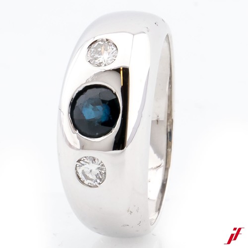 Bague 18k 750 blanc saphir - bague,