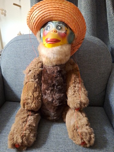 Jouet singe ancien articulé