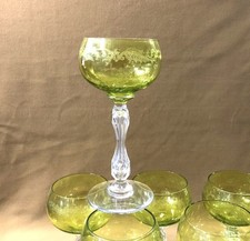 roemer / verre à vin du Rhin cristal vert SAINT LOUIS modèle MICADO gravure 887
