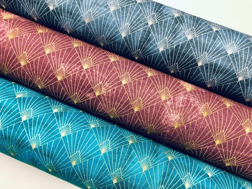 Rideau floral tissu paon