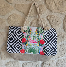 Sac cabas en jute motif