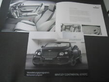 STARTECH BENTLEY Continental GT et GTC brochure catalogue - édition 09/2015