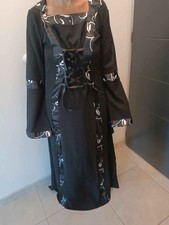 ?[NEUF] Robe médiévale noire à capuche pointue et laçage avant/arrière