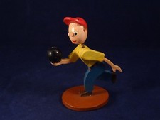 Ancien jouet personnage figurine décoratif bois peint joueur de Bowling JAPAN