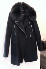 Manteau Duffle Coat Zara Avec Col Fausse Fourrure  Taille 38/M Laine Hiver