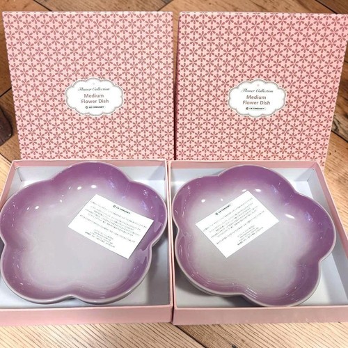 Creuset plat fleurs - plat,