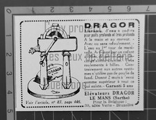 DRAGOR ELEVATEUR D'EAU A GODET NORIA LE MANS  publicité 1935 advert