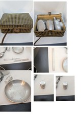 Malette Pique-Nique ancienne avec de nombreux ustensiles