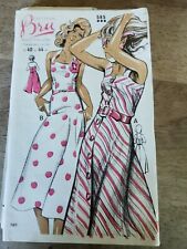 585 PATRON MULTITAILLES BRU VINTAGE FRENCH PATTERN 60/70 ROBE DOS NU 38 A 46