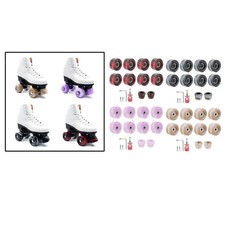 Lot de 8 roues de skate quad avec roulements et 2 butées d'orteil Roues en