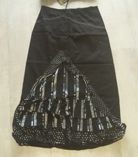 Jupe longue chic taille 36/38 noir argenté femme marque Paul Brial