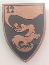 INSIGNES 12° REGIMENT DES DRAGONS. FAB ALLEMAND. NUMEROTEE.