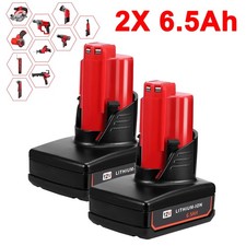2 Pack 6.5Ah for Milwaukee 12V