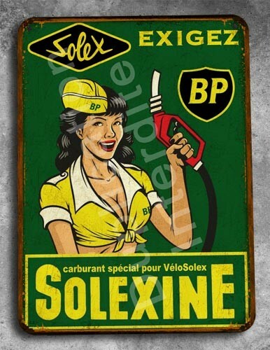 Plaque metal vintage solexine - metal,
