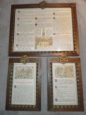 ANCIEN CANON D'AUTEL/MESSE/TRYPTIQUE/EGLISE/(33x22)x2+49x40cm/IMPRIMé/BOIS/XP