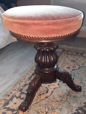 Tabouret de piano velours rose