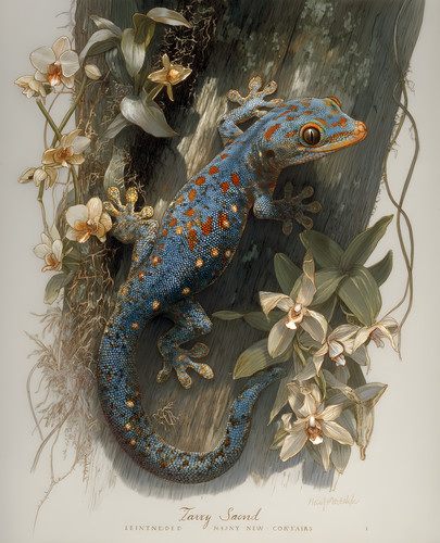 Tokay gecko climbing - gecko,