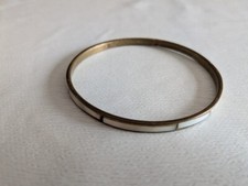 Vintage bracelet Jonc en nacre et laiton Diamètre 7 cm