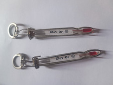 2 Porte-clés Véritable Thermomètre en verre Pub GLUT - OR Keychain vintage 60'