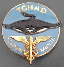 Insigne OPERATION MANTA 1980s OPEX TCHAD PARACHUTISTE LEGION ETRANGERE ORIGINAL
