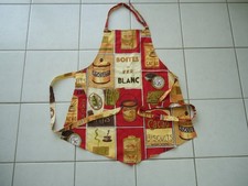 TABLIER FEMME COTON IMPRIME BOITES FER BLANC