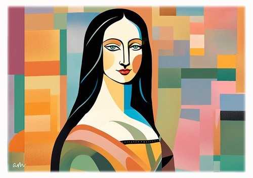 Tableau portrait mona - portrait,