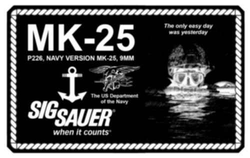 Label sig sauer - sauer, mk25