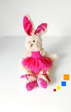 Peluche/Doudou Lapin Beige Fourrure Robe Tutu Rose Fuchsia 45cm - Louise Mansen