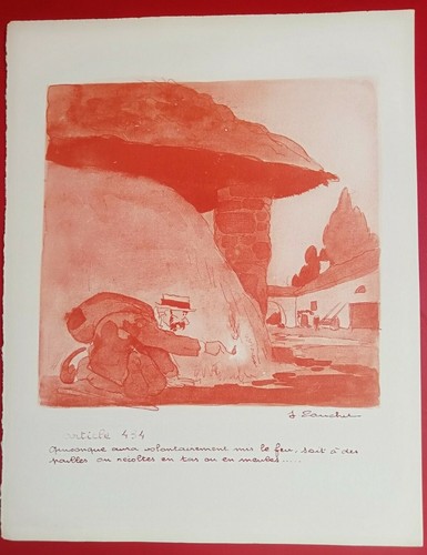Estampe jacques touchet - estampe,
