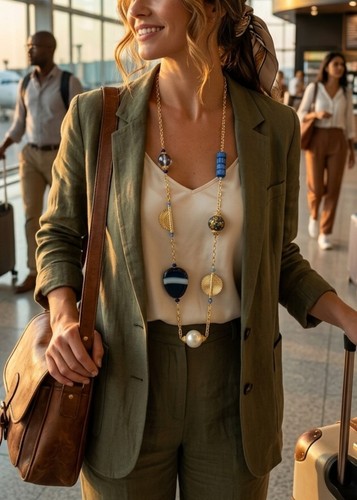 Collier long bleu nuit - collier, agate
