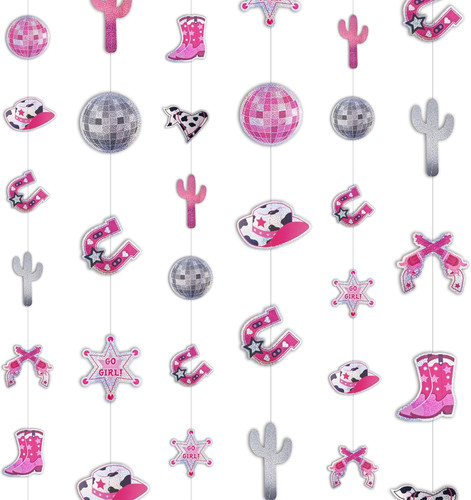 8pcs pink cowgirl party - pink,