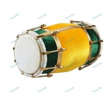 Professionnel Musical Instrument Sillet Boulon Dholak en Bois Chiffon Dholki