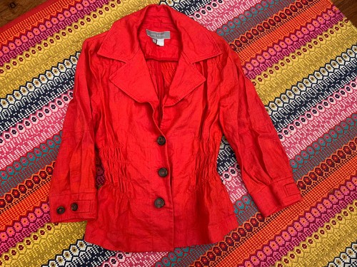 Veste lin rouge femme zara - veste,
